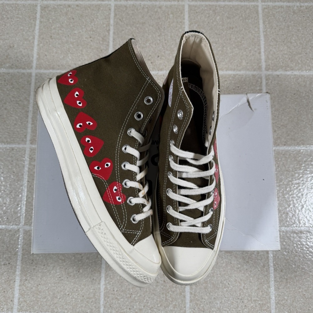 Converse Comme des Garcons Play x Chuck 70 High Top Multi Heart 162973C Sz 10